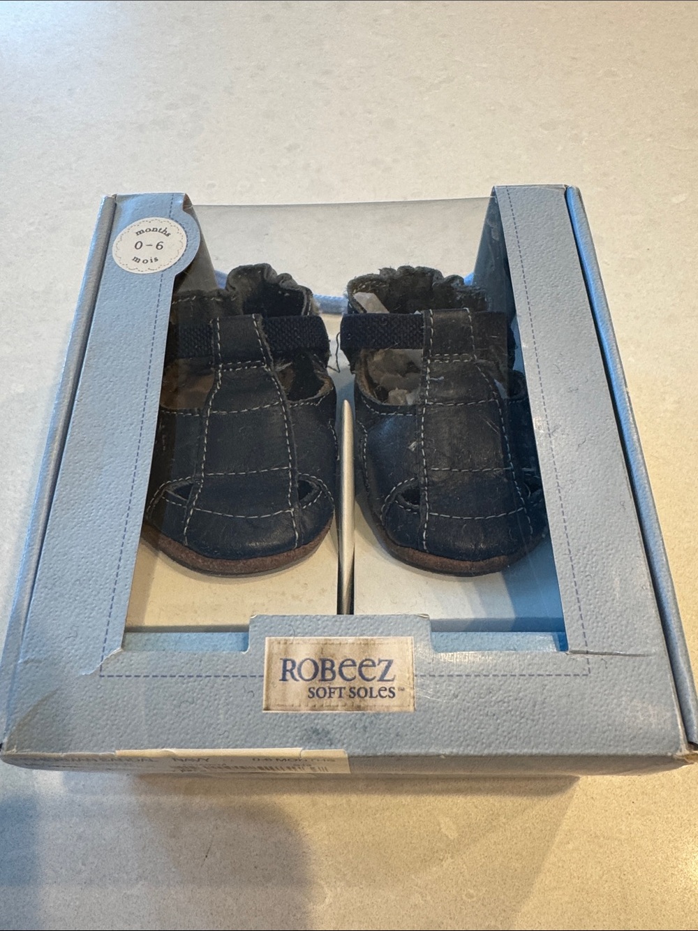 Robeez fishermen Navy Blue Soft Sole Baby Shoes sandal